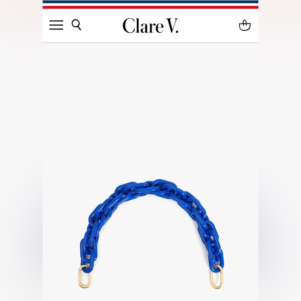 BRAND NEW Clare V Shortie Strap - Cobalt Resin